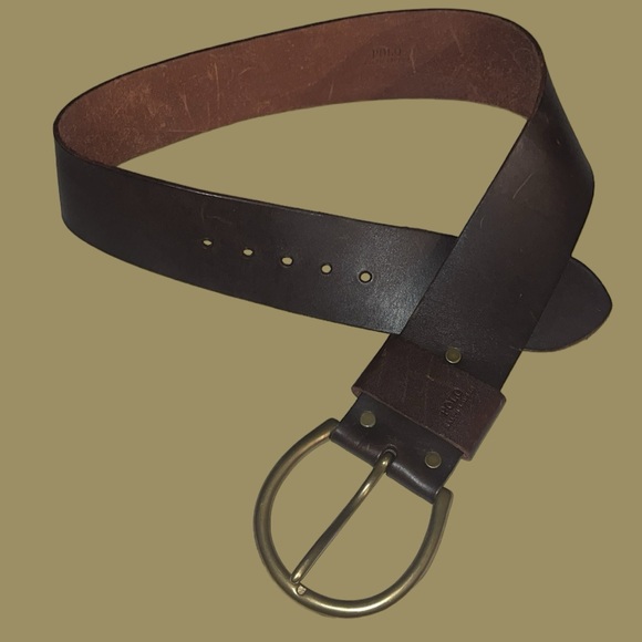 Polo Ralph Lauren Accessories - Dark Chocolate Polo Ralph Lauren Wide D Ring Leather Belt - Size M